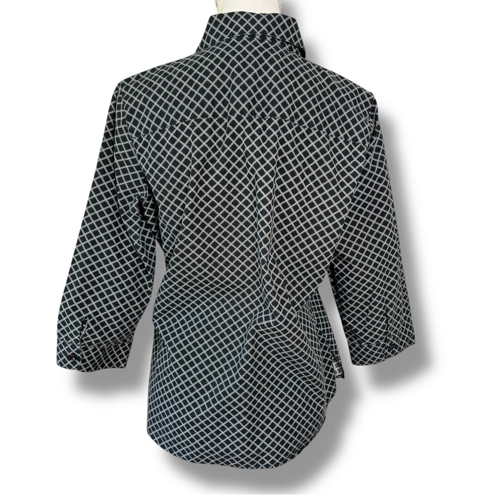 Coldwater Creek Black and White Geometric Button Down Blouse Sz M - Picture 2 of 13